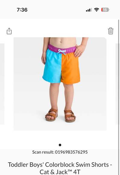 Cat & Jack Boys Striped Swim Trunks - Picture 1 of 1